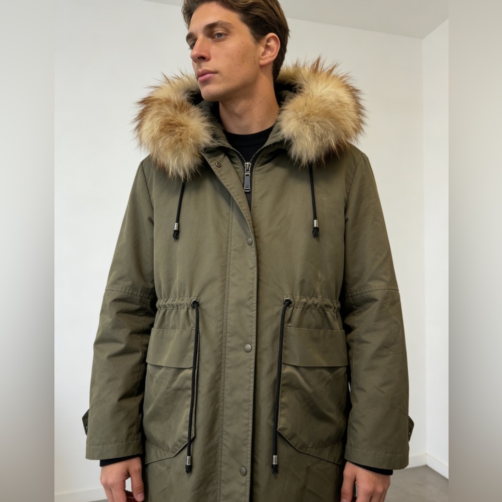 Real Fur Men's Olive Parka (customized)